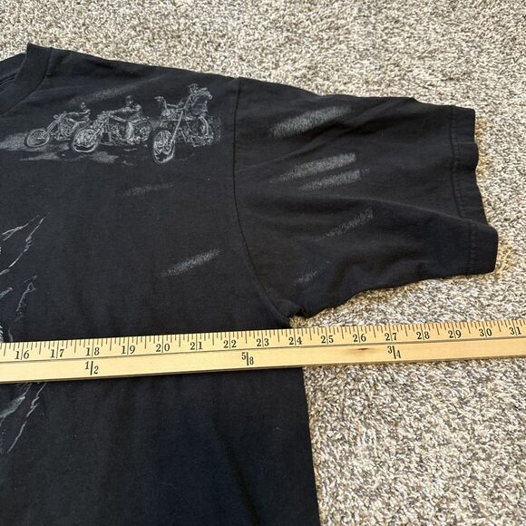 Vintage American Biker Call Of The Wild Wolf AOP Black T-Shirt Men’s Size XXL - Picture 7 of 11